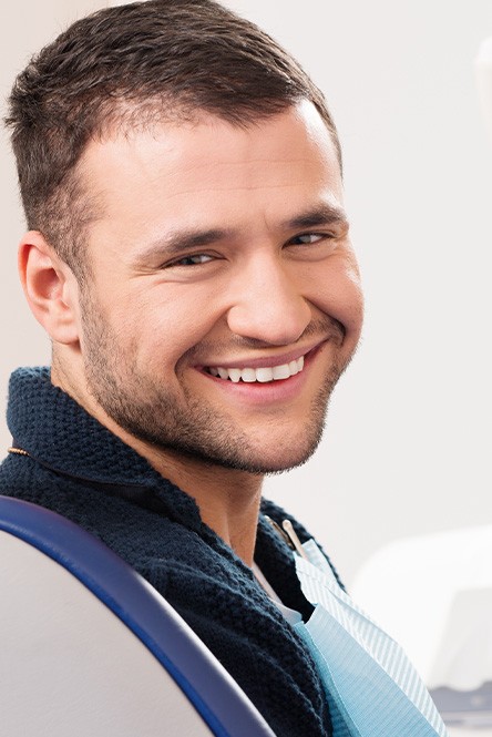 a dental patient smiling
